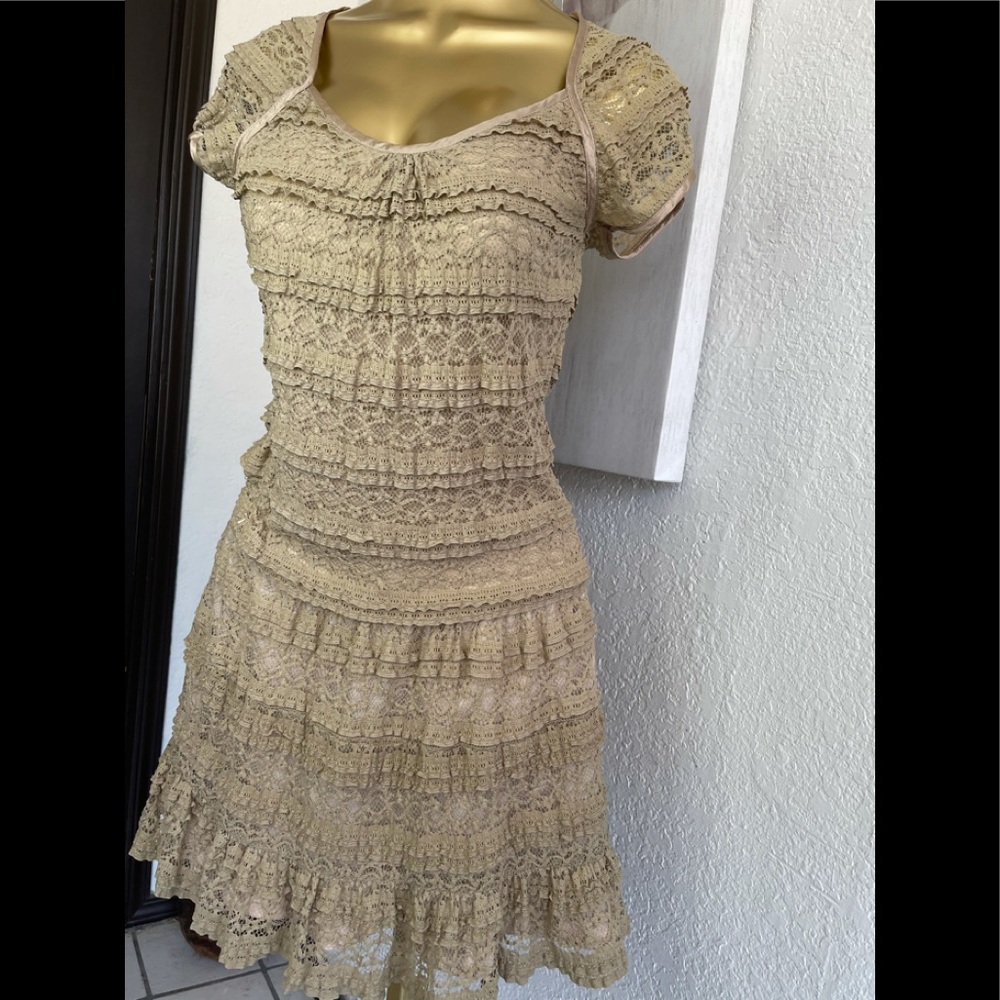 Lace beige summer dress